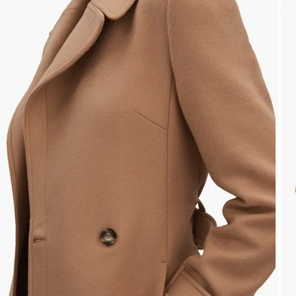 Reiss Tor Belted Wool Blend Coat In Camel NWT  US 4 - Picture 3 of 16